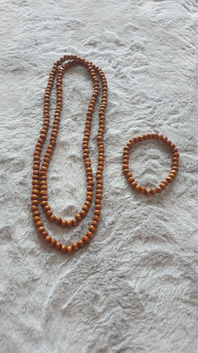 Мъжки гердан и гривна от дървени мъниста