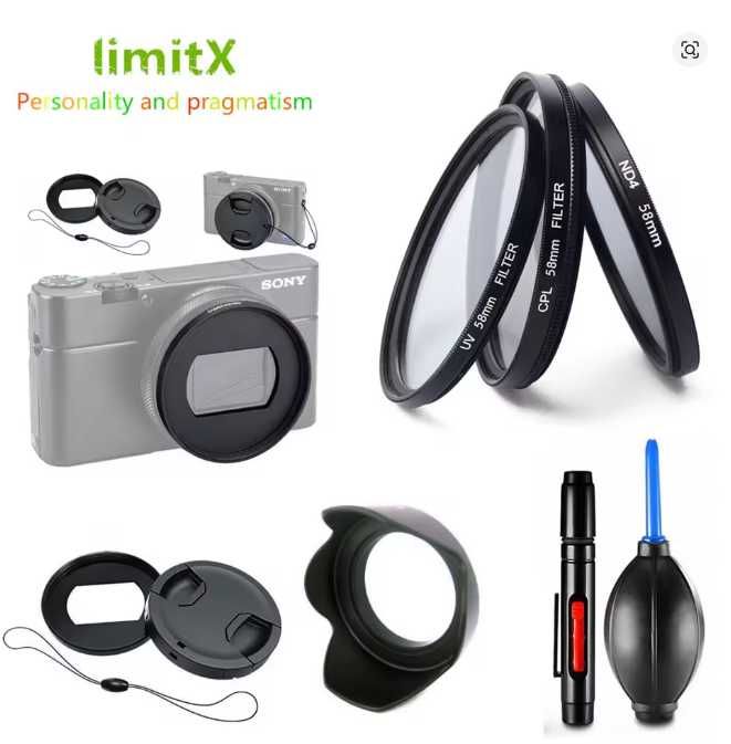 Kit filtre pentru Sony ZV-1M2 ZV-1 II UV CPL ND adaptor si parasolar