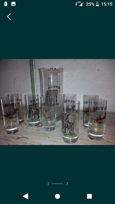 Cristal rosu pahare