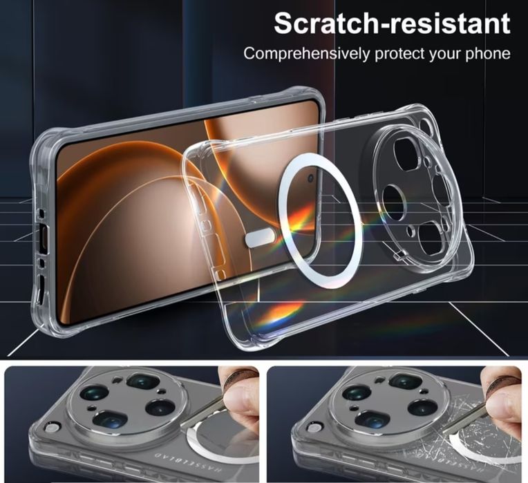 Oppo Find X9 Ultra кейс crystal clear magsafe ударо-устойчив