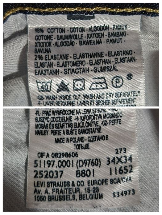 Blugi bărbați Levi's 511 Straight, Denim Premium, Mărime 34/34