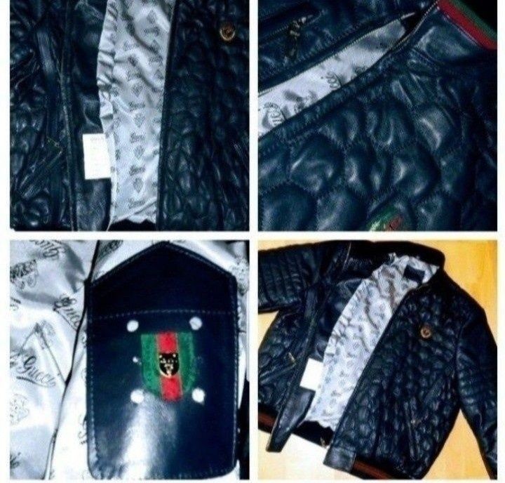 Geaca piele naturala 100%,feronerie metalica, import Italia, saculet