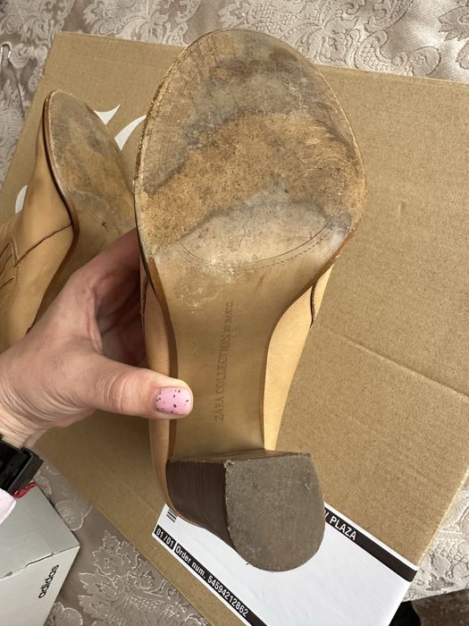 Боти Zara ,естествена кожа