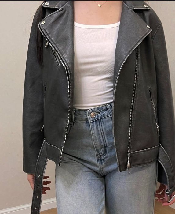 Кожаная куртка граффит