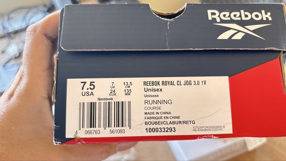 Маратинки Reebok момче 24, 13.5 см, нови, с кутия, оругинални