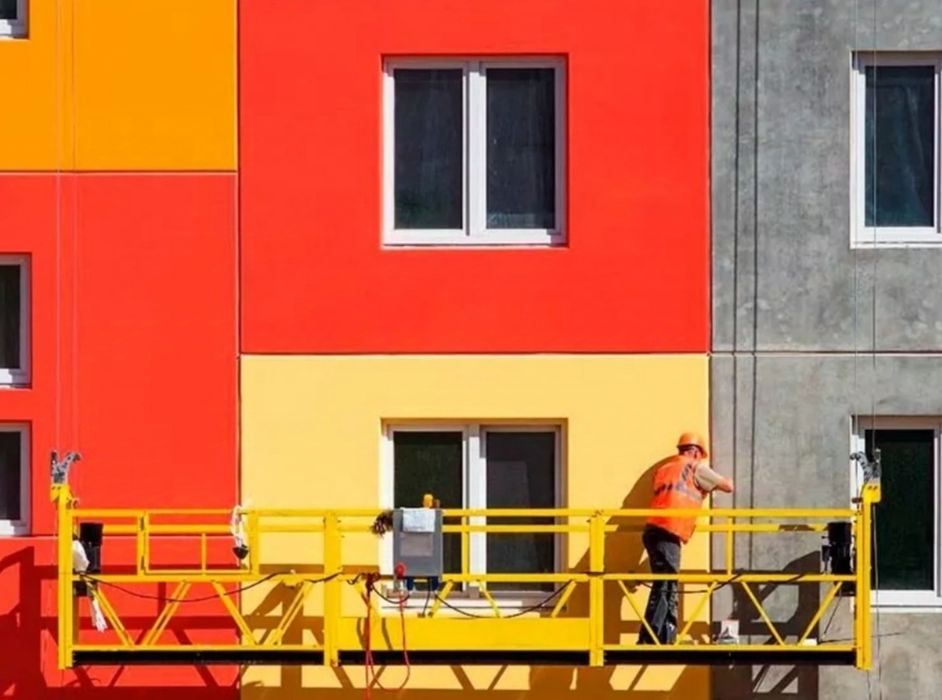 Объемная покраска зданий крыш.