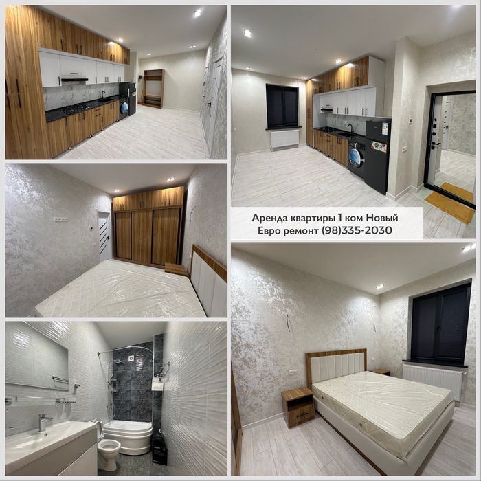 Аренда квартира в Новостройке 1-ком Новый Евро ремонтам ор-р: Рисовый