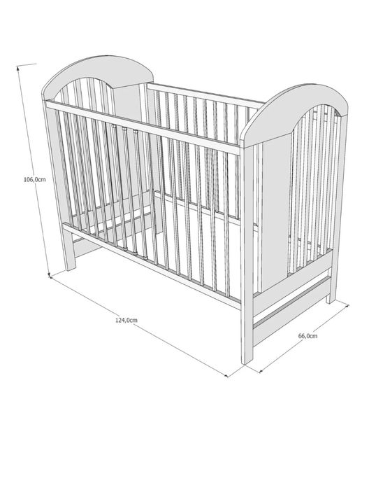 Детско легло тип кошарка на три нива 60х120 + матрак Isleep