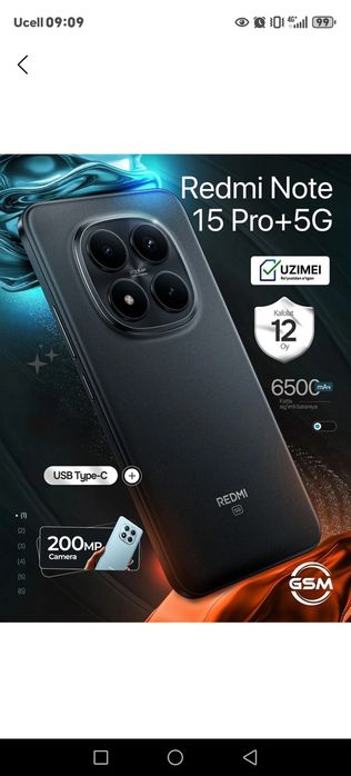Yangi karobkadan ochlmagan Redmi Note 15 Pro 5G