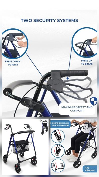 Cadru mers si scaun cu rotile pliabil