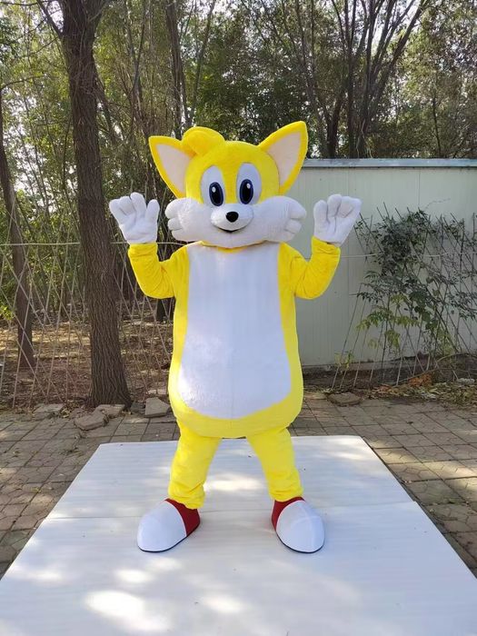 Costume Mascote delux prietenului Sonic Tails galben nou