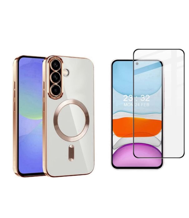 Husa Soc Magsafe Color + Folie Sticla - Samsung A16/A17/A26/A36/A56