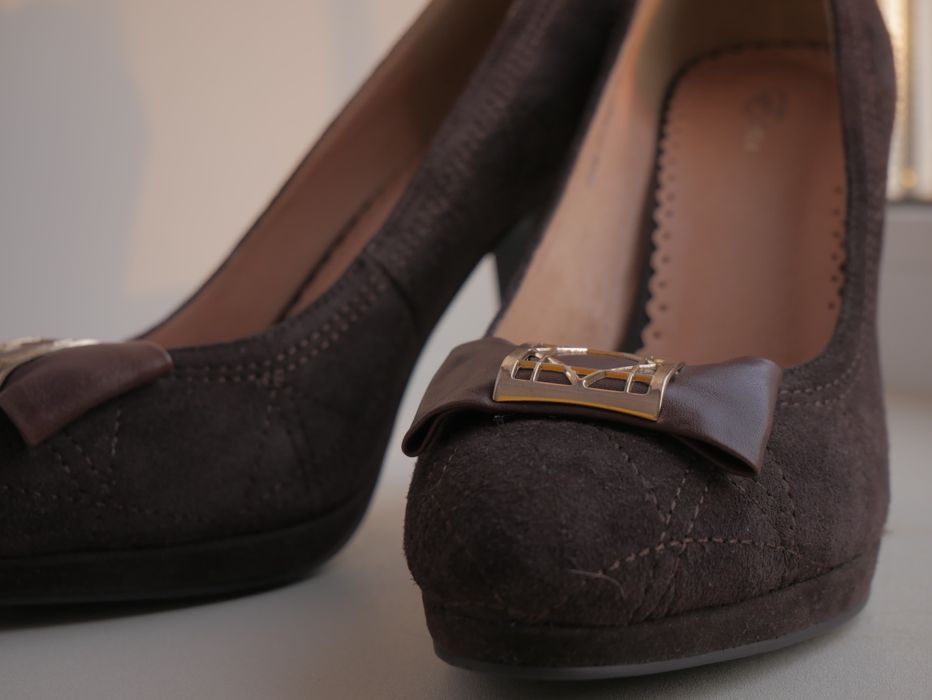 Туфли замшевые коричневые