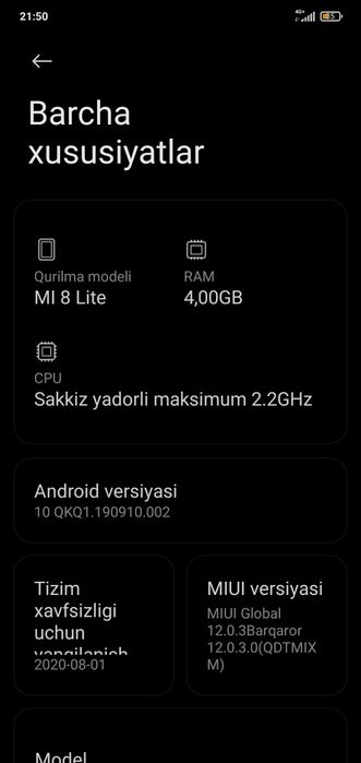 mi 8 lite sotiladi