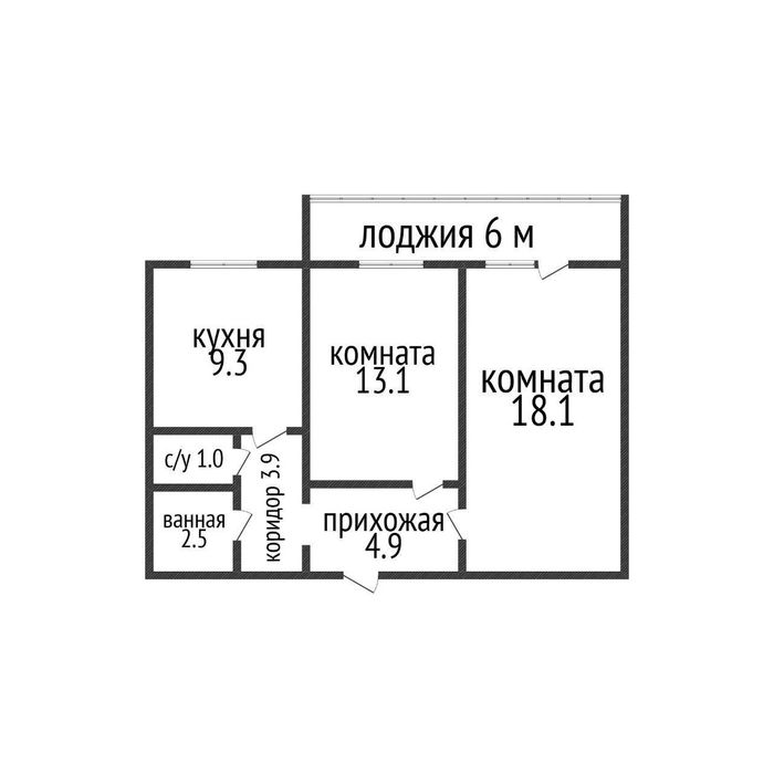 2 комнатная квартира, 7 мкр