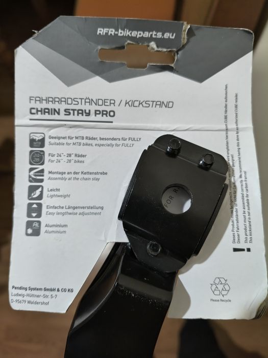 Picior Cric bicicleta RFR Chain Stay Pro, aluminiu, negru, nou