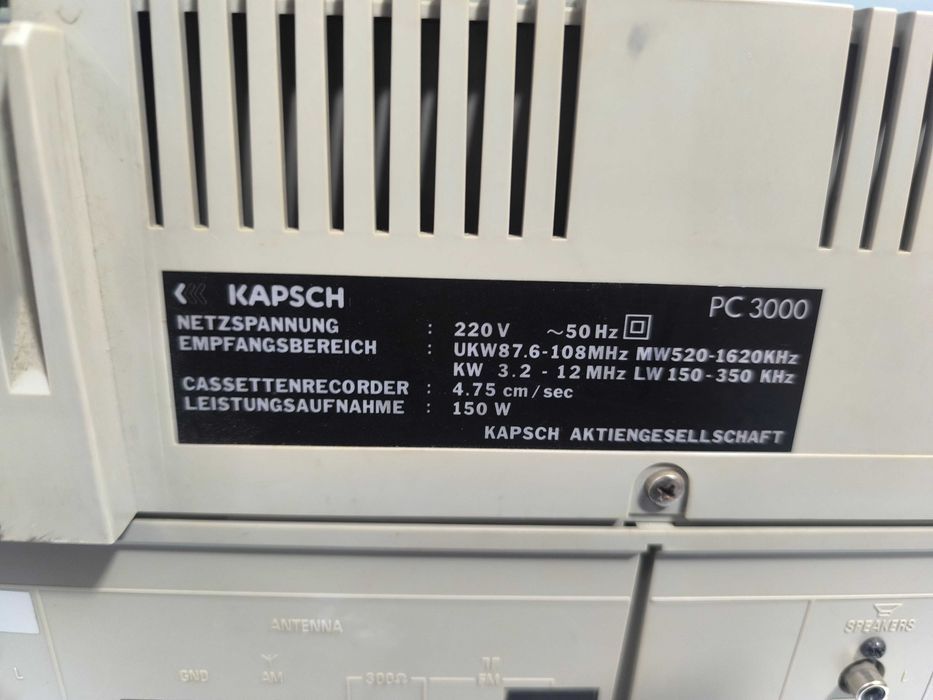 Sistem Audio Vintage Kapsch PC 3000 – Radio și Casete, 150W