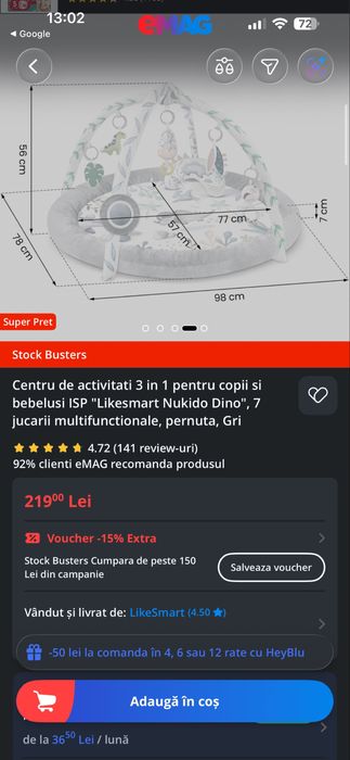 Centru de activitati bebe impecabil doar probat