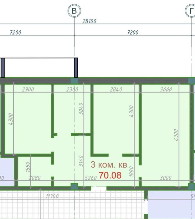 3-комн. квартира, 70 м², Яккасарайский район