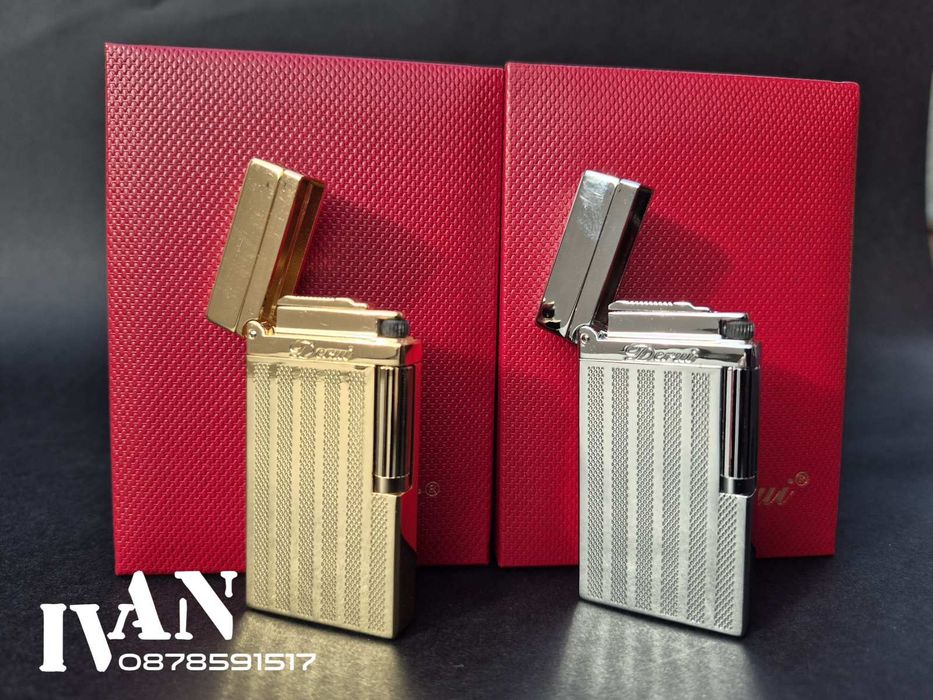 Луксозна газова метална запалка Deruy (два цвята-златиста и  сребриста