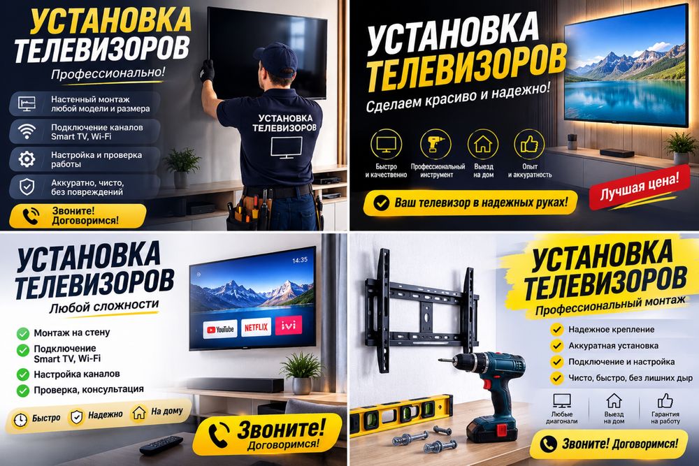 Телевизор Установка Кронштейн Подвестка Стена