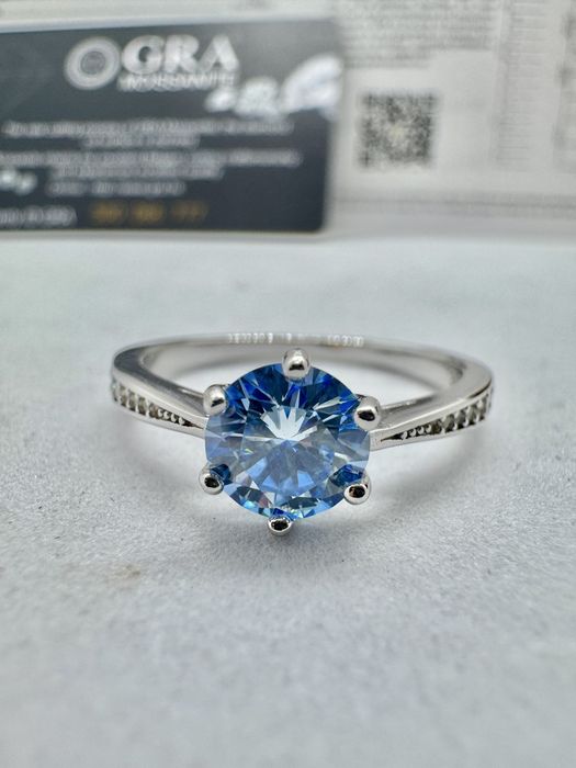 Сребърен пръстен с мойсанит (Диамант) 1 карат