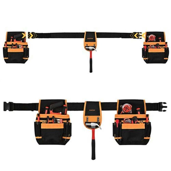 Кобур за инструменти BIGSTREN, 22 джоба, с колан и поставка за чук