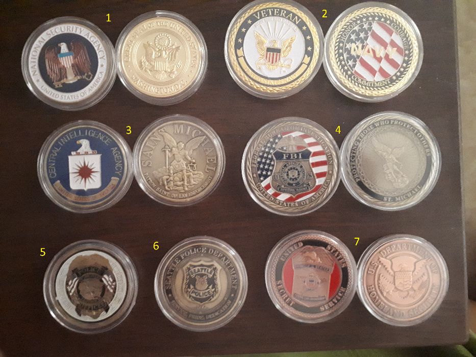 Колекционерски монети ФБР ЦРУ CIA NSA FBI масони police Германия поли