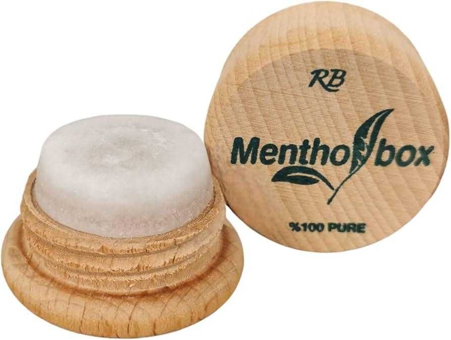 Menthol box & масажен камък с ментол, разтривка около носа, отпушва го