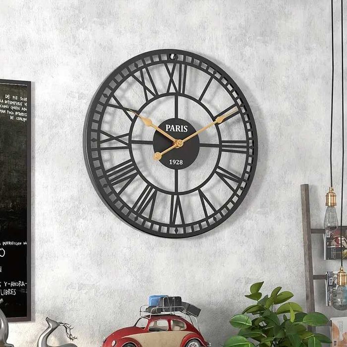 Декоративен стенен часовник - Метал, Безшумен, 40см