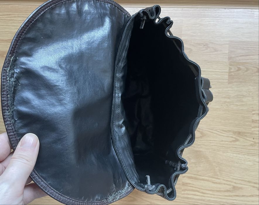 Rucsac din piele naturala negru/black