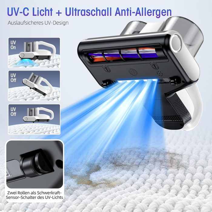 Прахосмукачка за матраци JPHYLL, 16KPa, UV-C светлина, HEPA филтър, 500W