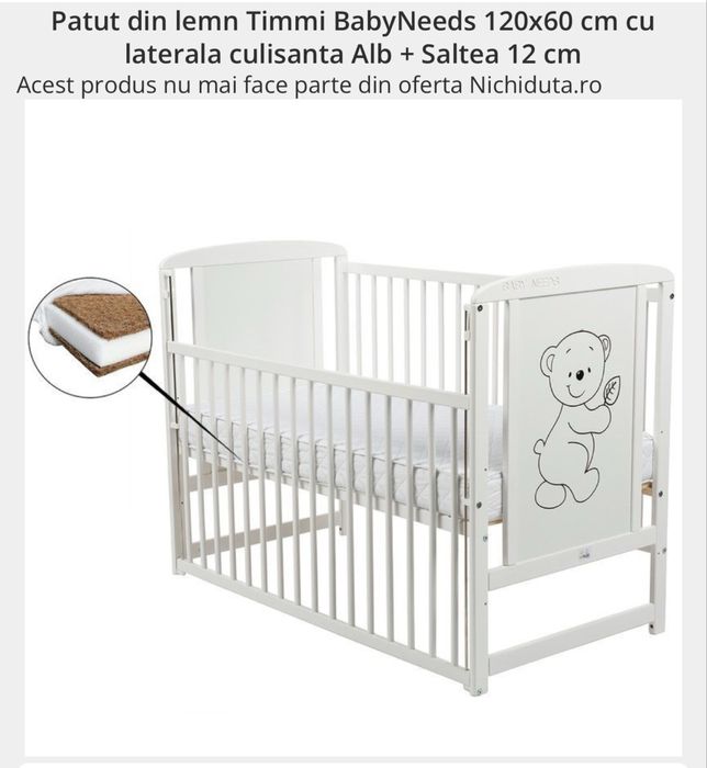 Patut bebelusi ca nou cu saltea inclusa