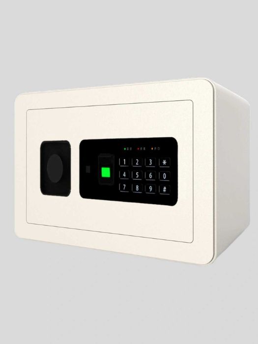 Сейф Deli 33559 с отпечаткам пальца белый 25х35х25 10кг
