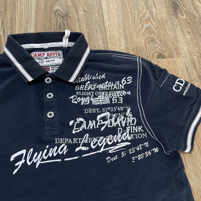 tricou polo Camp David, bărbați mărimea L albastru închis