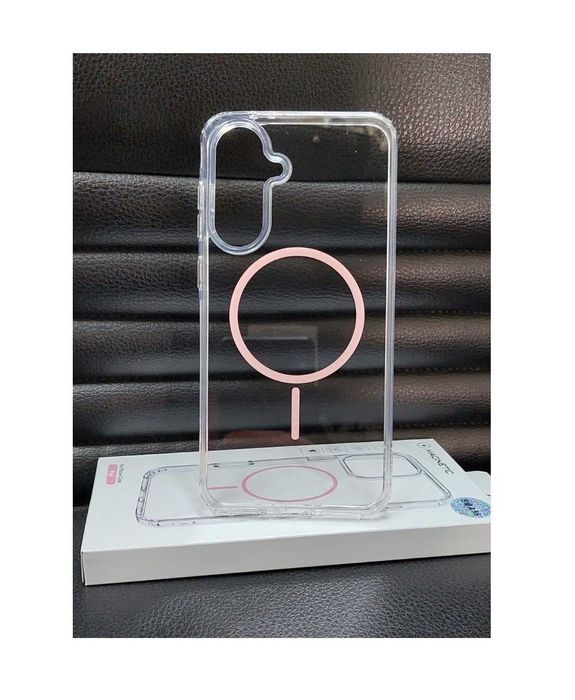 Калъф MagSafe iPhone / Samsung прозрачен силиконов калъф с цветен ринг magsafe