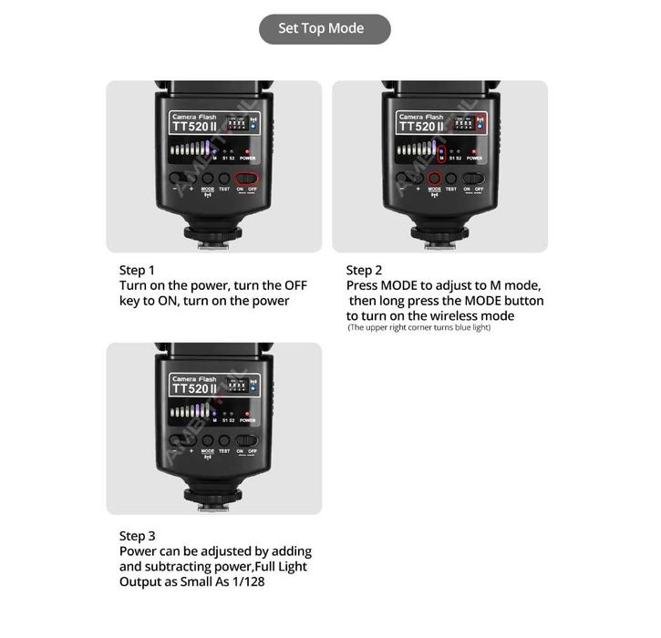 Светкавица Godox TT520II със синхронизатор  к-кт