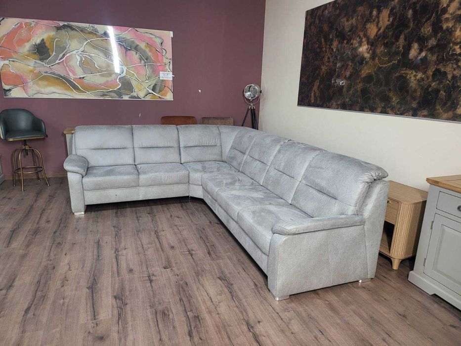 Светло сив ъглов диван от плат PP-HS10002