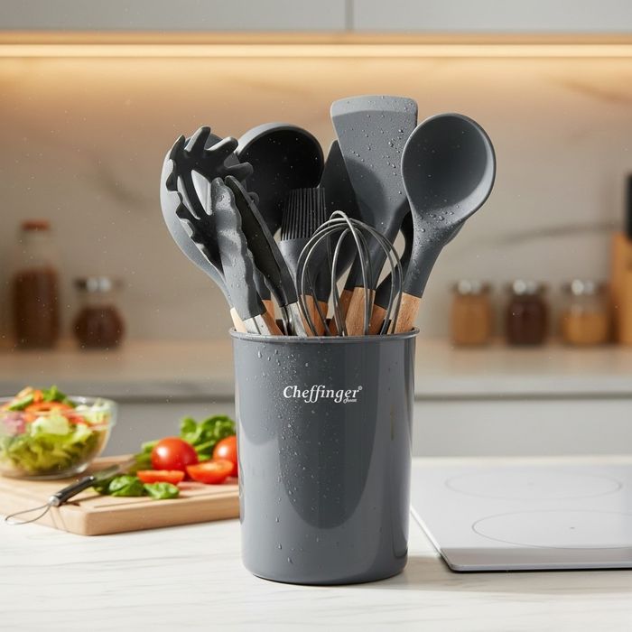 Комплект 12 части кухненски прибори със стойка Cheffinger