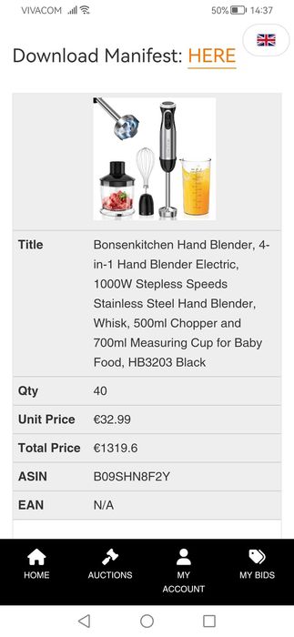 Пасатор,чопър, блендер Bonsenkitchen, 1000w