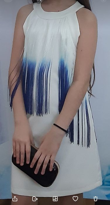 Платье для девочек с бахромой 8-10лет