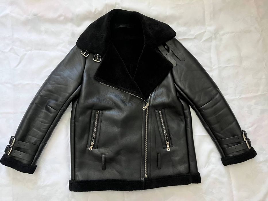 Дубленка авиатор черного цвета