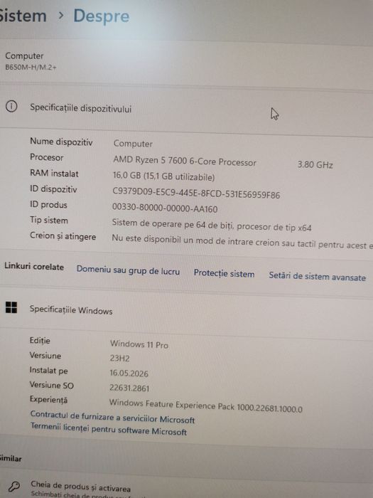 Unitate PC gaming Ryzen 5 7600 , 16 gb RAM ddr5, RTX 3060 12 GB