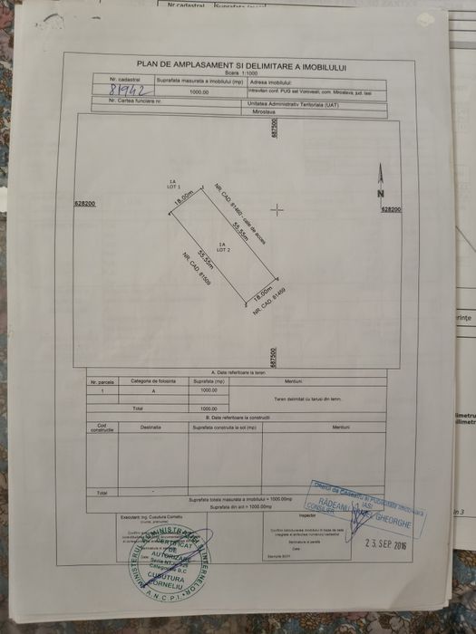 Teren Vorovești – 2 parcele de 1000 mp, utilități, str. Pieptănari (proprietar)