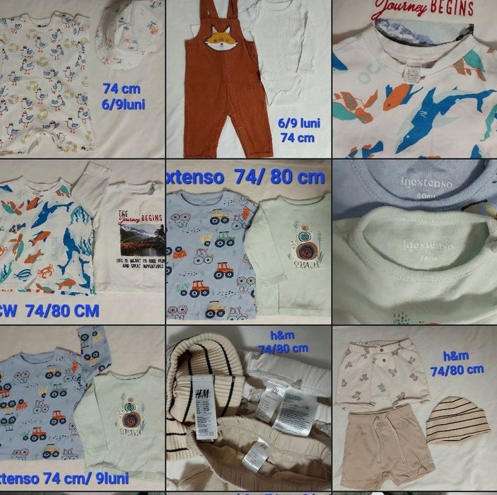 Lot haine bebelusi baiet 74/80 cm
