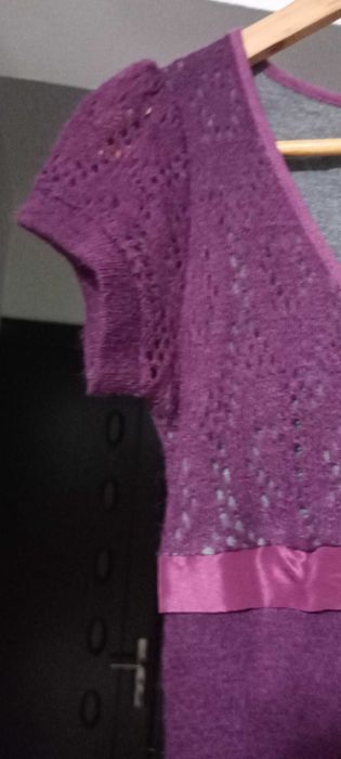 Rochie tricotata mov  Made in Italy 30% Wool 30% Mohair