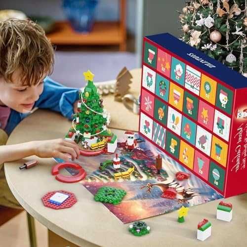 Нов Коледен адвент календар 434 части със светлинна елха и Дядо Коледа