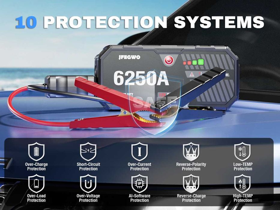 Стартерно устройство V2 Jump starter подаване на ток бустер PowerBank