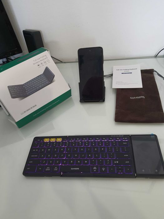 Tastatură pliabilă wireless SAMSERS KT06X, iluminare RGB touchpad NOUA