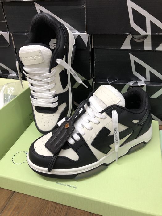 Off White Out Of Office Black White Leather Full Box Verificare La Livrare
